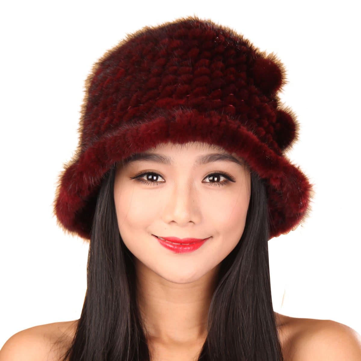 URSFUR Women's Mink Fur Floppy Hats Multicolor