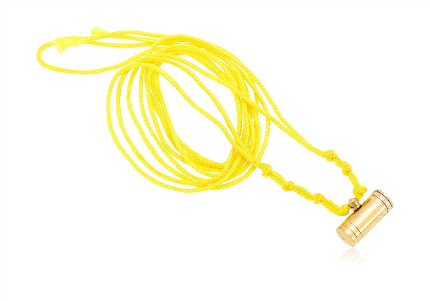 KESAR ZEMS Brass Baglamukhi Nazar Suraksha Kavach Golden Locket with Yellow Thread - Powerful Protection Amulet for Evil Eye, Negative Energy & Vastu Dosha Remedy | 2 x 1 x 1 cm, 56 cm Thread, Gold