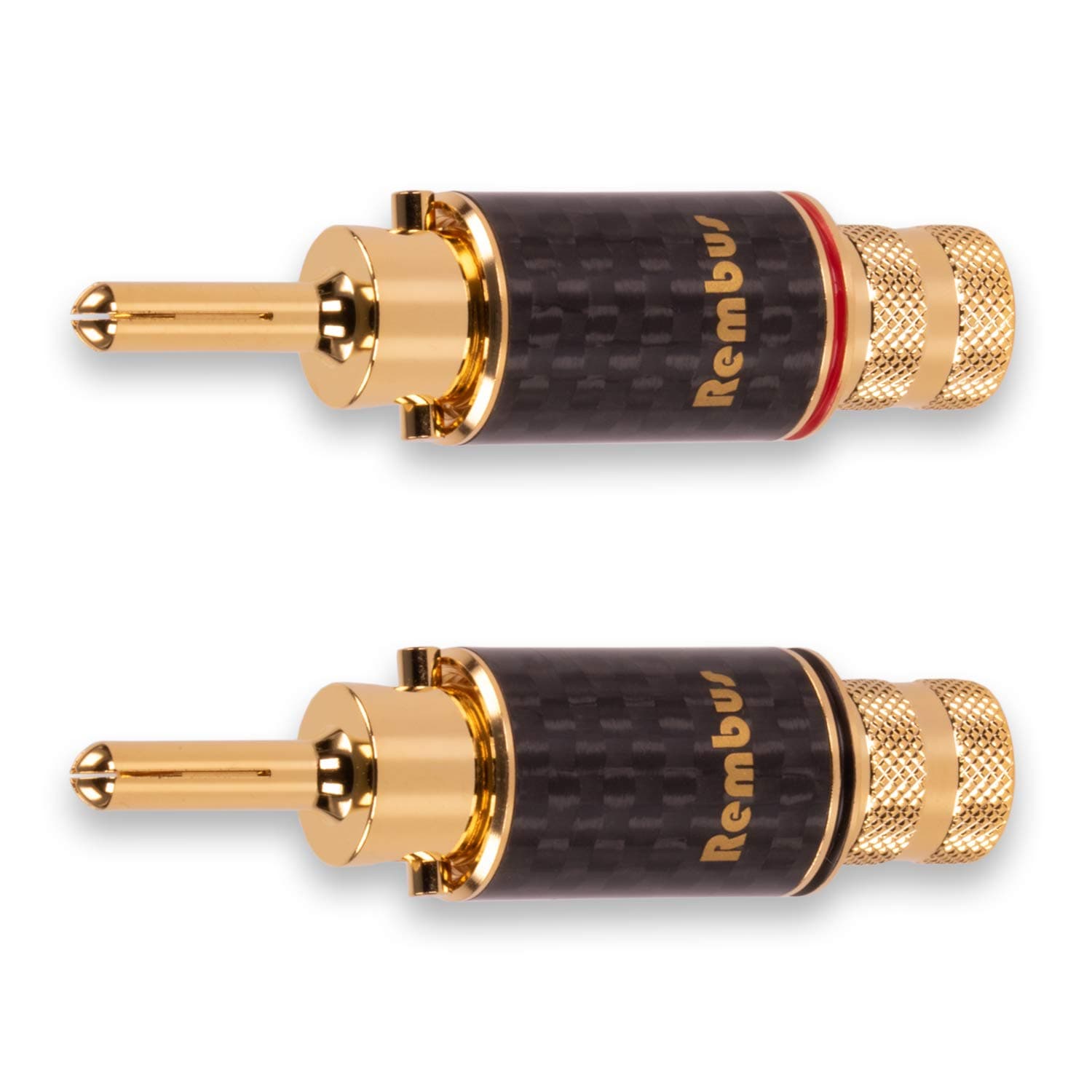 high end lockable angled banana plugs, gold plated, pack of 4; BS-197