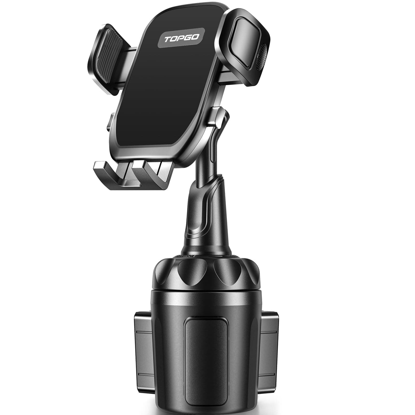 TOPGO [Upgraded] Car Cup Holder Phone Mount Adjustable Automobile Cup Holder Smart Phone Cradle Car Mount for iPhone XR/XS Max/X/8/7 Plus/6s/Samsung Galaxy S10+/Note 9/S8 Plus/S7 Edge(Black)