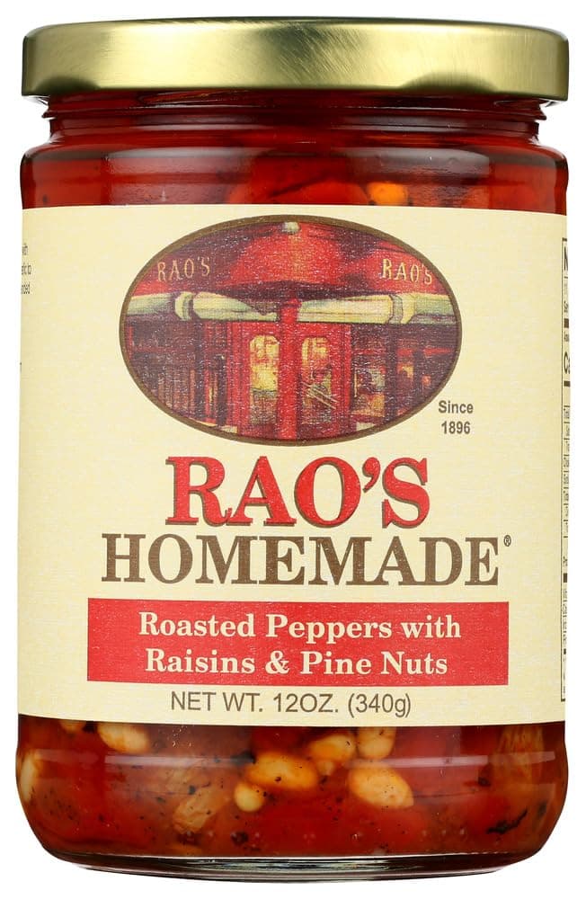 Raos Roasted Pepper with Raisins and Pine Nuts, 12 Ounce - 12 per case.