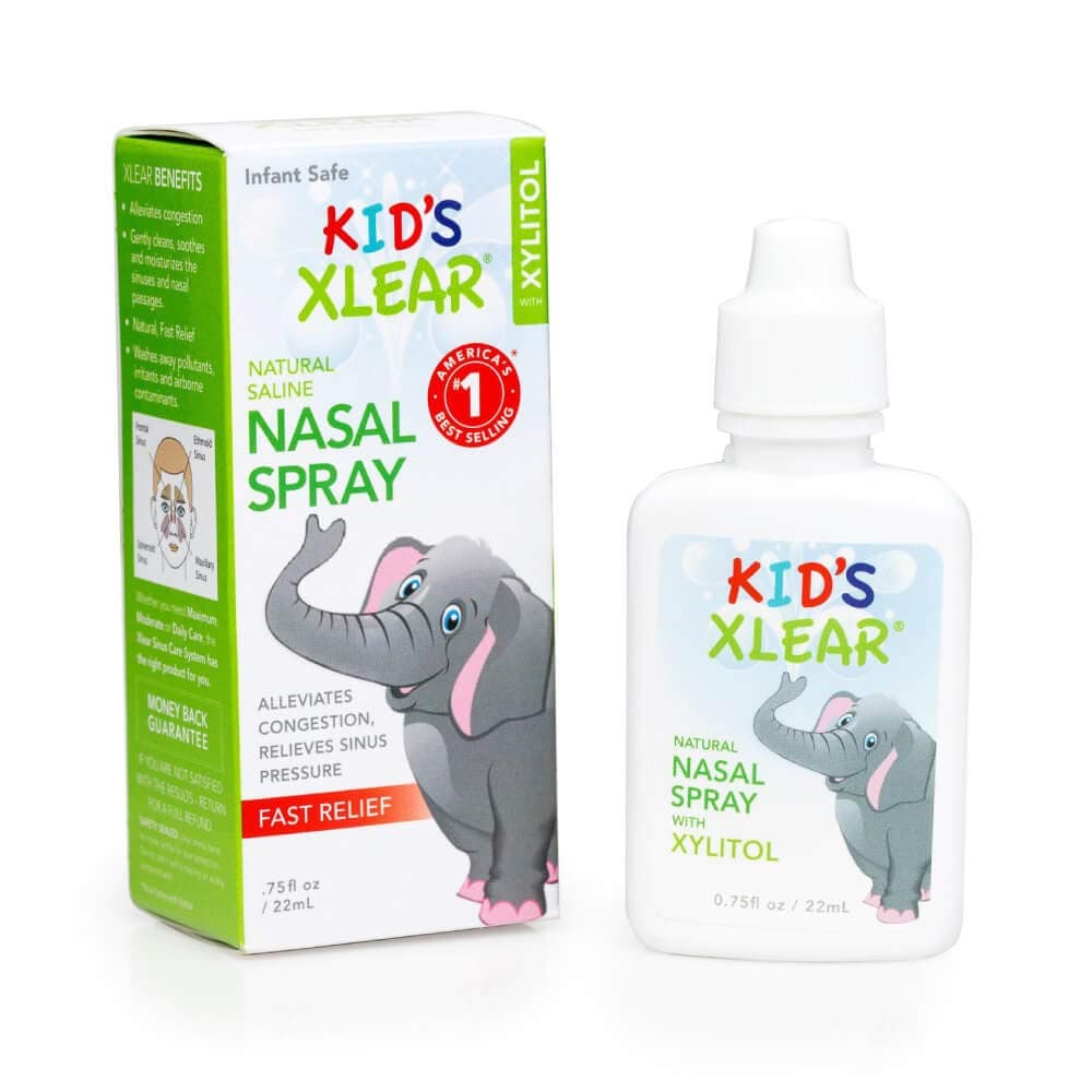 Xlear Natural Xylitol Saline Nasal Spray for Kids - Daily Decongestant, Nose Moisturizer, 0.75 fl oz (Pack of 4)
