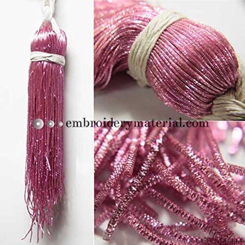 Embroiderymaterial Zardozi Spring Material,Bullion Wire/Nakshi For Jewellery and Embroidery Purpose,1MM, Scarlet Pink Color(100 Gram)