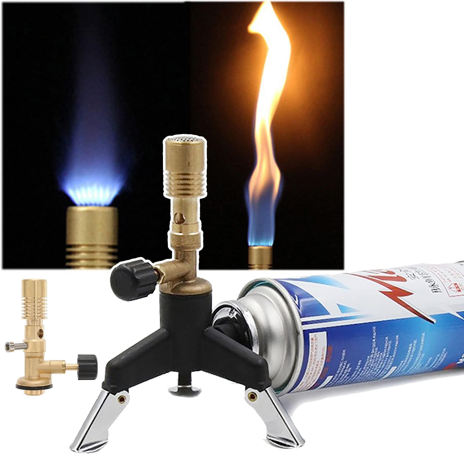 Portable Mini Bunsen Burner, Laboratory Dental Butane Cassette Gas Light, Heating Blowtorch,Brass Material - High Temperature Resistance