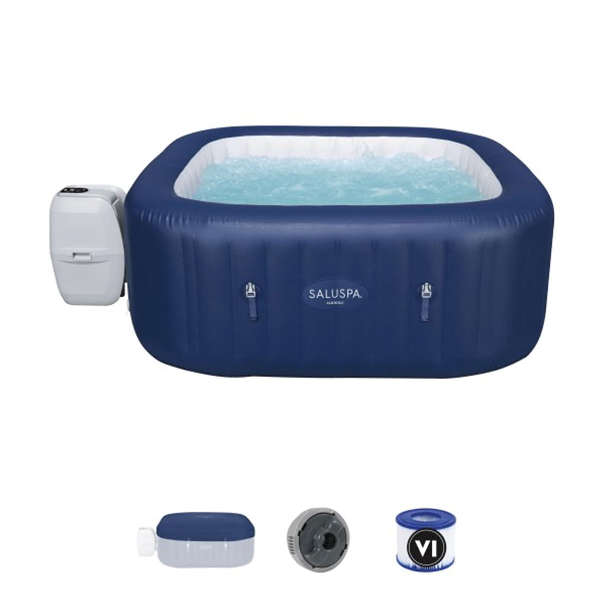 Bestway SaluSpa Hawaii 4 Person Smart AirJet Inflatable Hot Tub Spa with 140 Jets and App Control