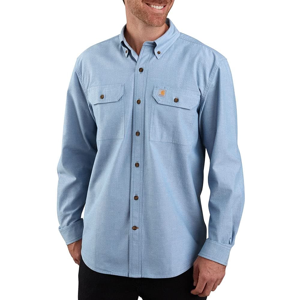 Men's Loose Fit Midweight Chambray Long-Sleeve Shirt