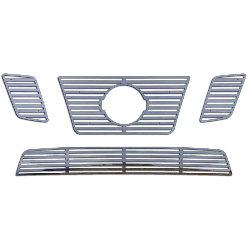 Polished Stainless Horizontal Billet Grille Grill Insert Trim fits: 2009-2014 Nissan Frontier w/ 32" Bumper Opening TRK-143-01
