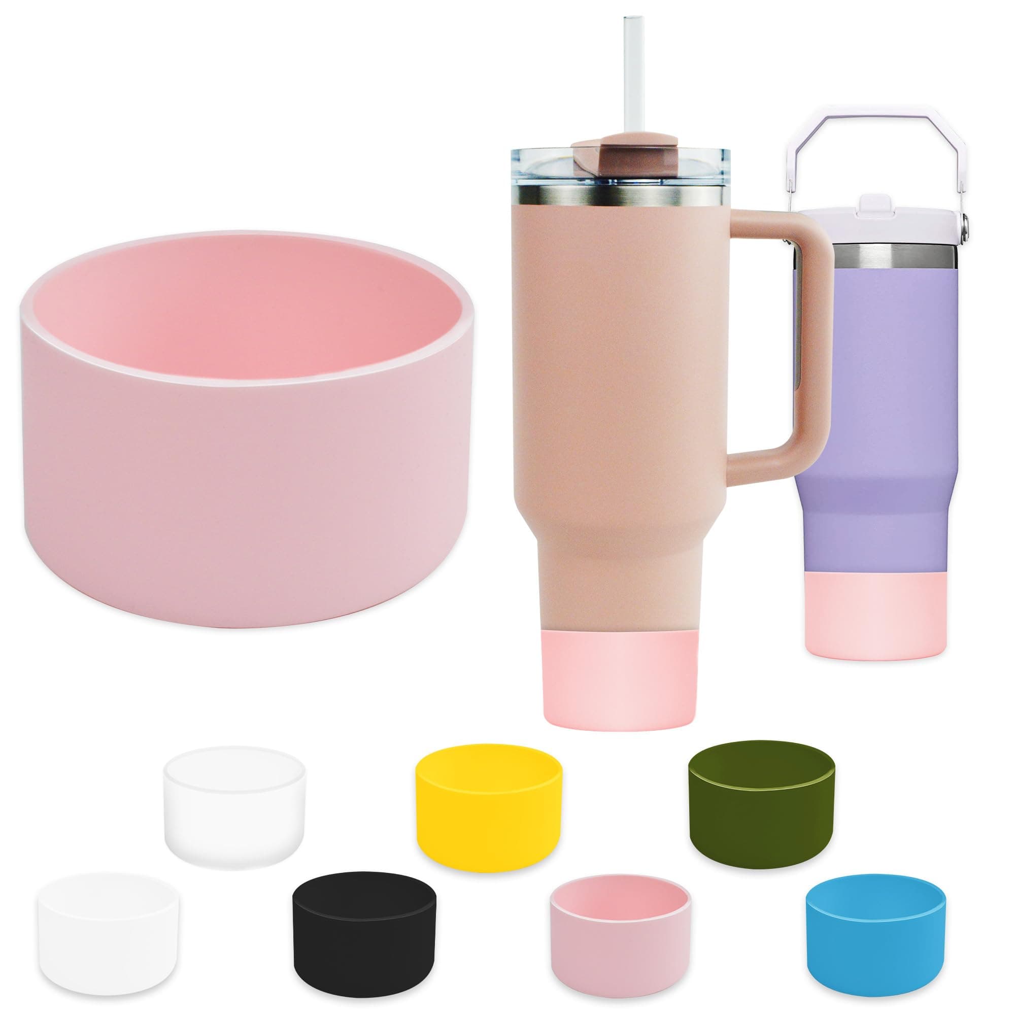 Turmaster Silicone Boot for Stanley 40 oz Quencher Tumbler,Silicone Cups Sleeve for Stanley IceFlow 20oz 30oz,Stanley Cup Accessories, Protective Cover for Water Bottle Bottom