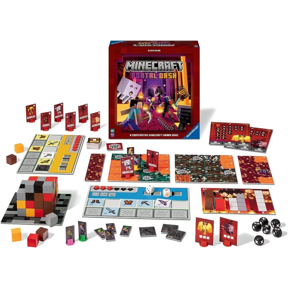 Ravensburger Minecraft Portal Dash Board Game for 1 to 4 Players - Adults and Kids Age 10 Years Up - Immersive Strategy