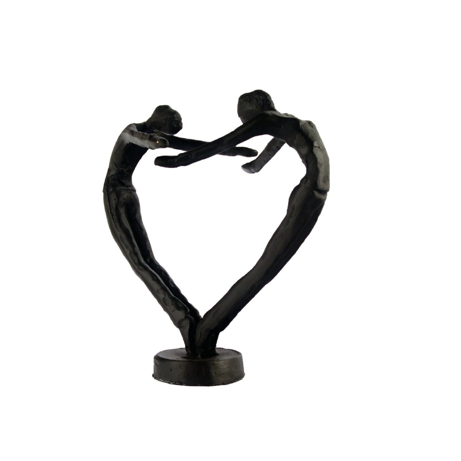 Elur Heart Couple Iron Figurine 16cm, Metal, Mocha, 15 cm
