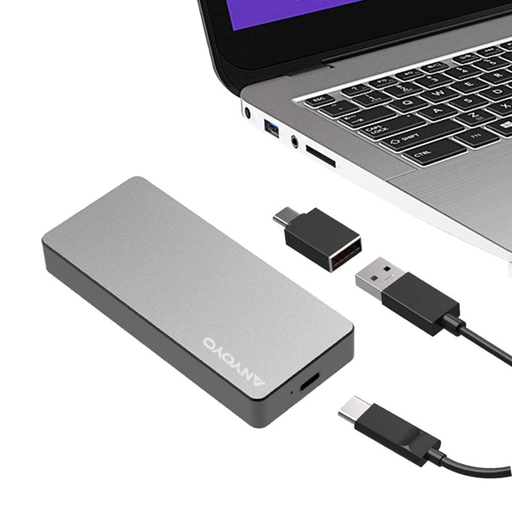 NVMe Enclosure, USB 3.1 Aluminum Enclosure for M.2 NVMe Pcie SSD (M Key) External Type-C NVME Solid State Hard Disk Case for Samsung, Intel, WD Black