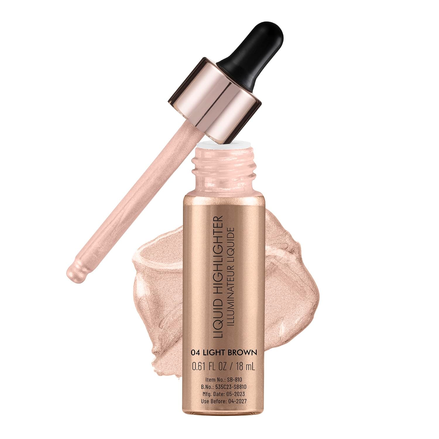 Drop & Glow Liquid Highlighter For Face Makeup | Illuminating Liquid Highlighter With Dewy Finish | Shade -Light Brown, 18ml
