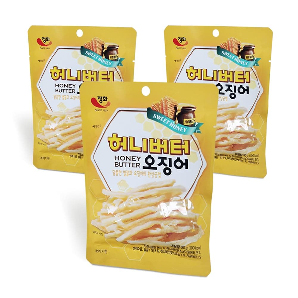 Dried Squid – Korean Squid Flavorful Grilled Soft Butter Korean Dried Squid (Butter Squid 3Pack)
