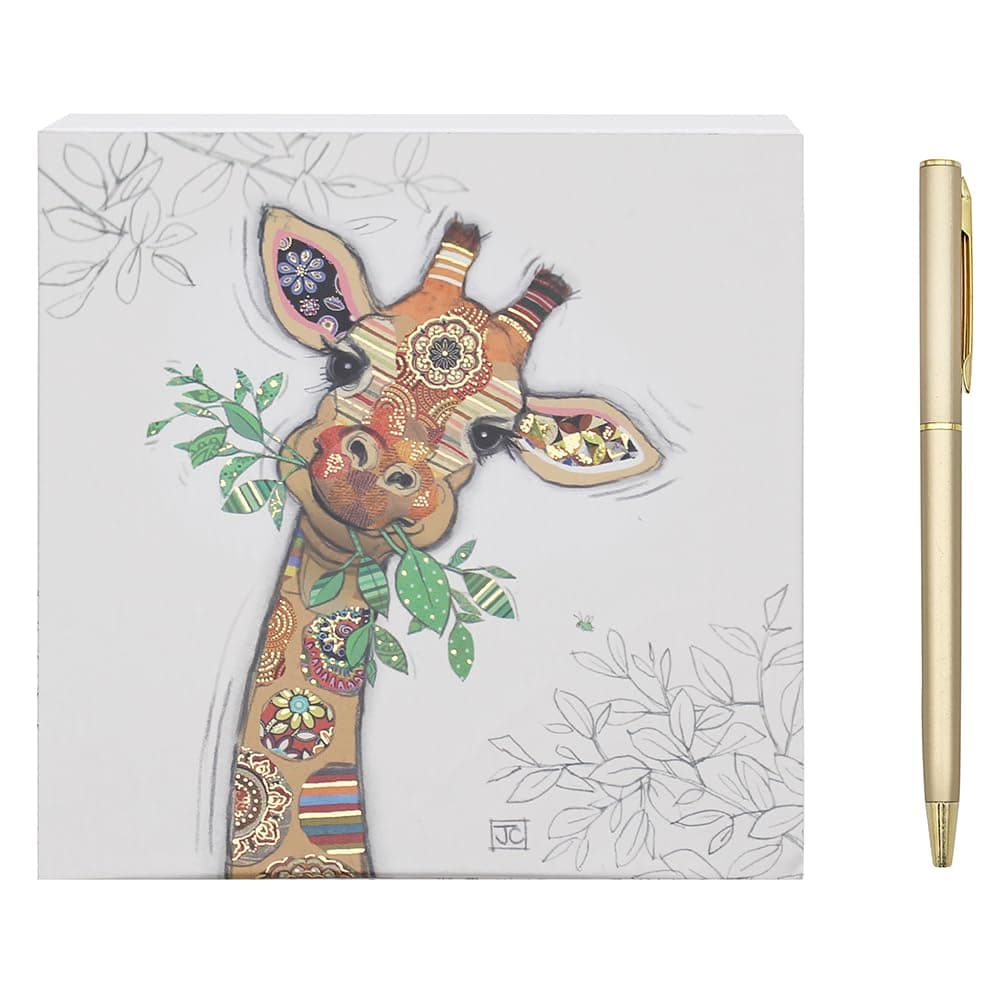 L & P Home & Gifts Gina Giraffe Memo Block | Designed By Bug Art | Artistic Square Memo Block For Office, Home or Schools | Murphy Mutt Memo Pad Block With Lovely Designs