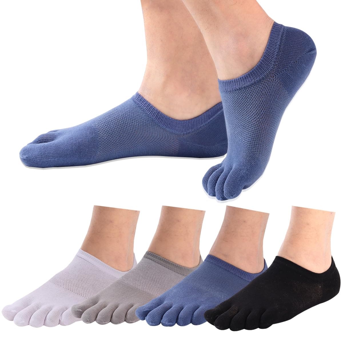 Toe Socks No Show Running Five Finger Socks for Men Women