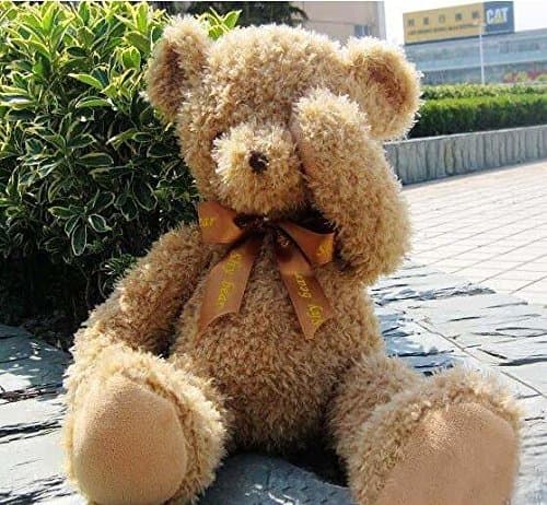DDCBEAR Light Brown 50cm/80cm/100cm/120cm Cuddly Stuffed Animals Plush Shy Bear Toy (100cm)