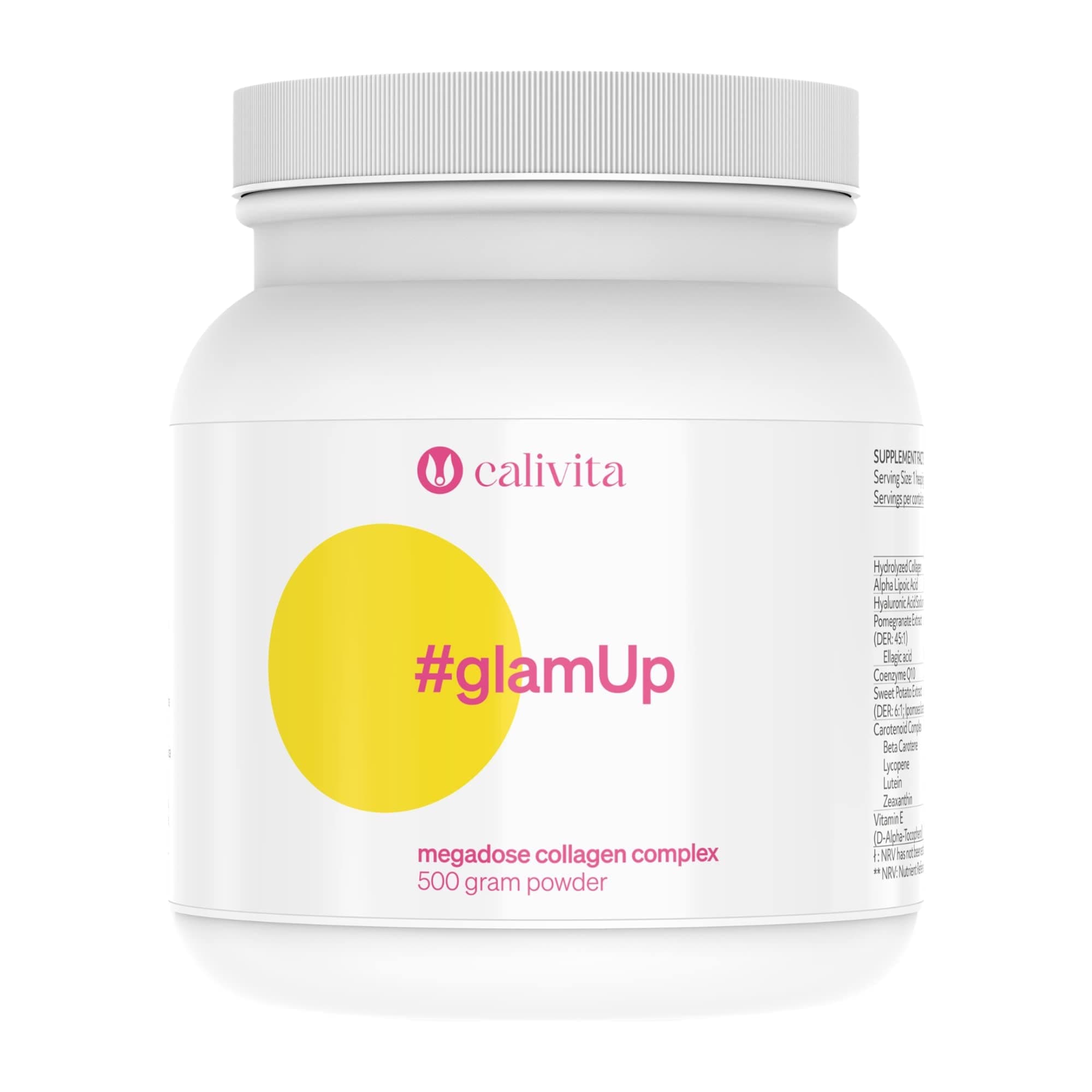 GlamUp Collagen Powder | Hydrolyzed Bovine Collagen | Radiant Hair, Skin & Nails | Type-I & Type-III Peptides, Hyaluronic Acid, Antioxidants | Citrus Flavor | Highly Effective | 30 Servings, 500g