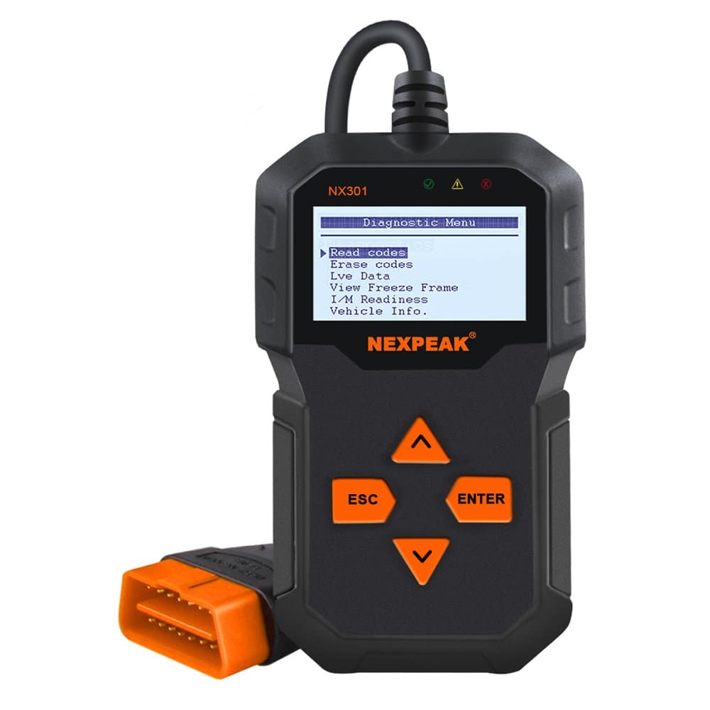 NEXPEAK NX301 Universal OBDII Car Diagnostic Scanner, Vehicle Code Reader Auto Diagnostic Tool, OBD2/EOBD Car Engine Fault Code Scanner Analyzer Tool