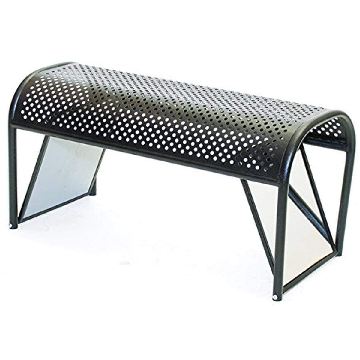 52308 Shoe Bench with Mirrored Ends, 18" Height, 16" Width, 36" Length, Metal