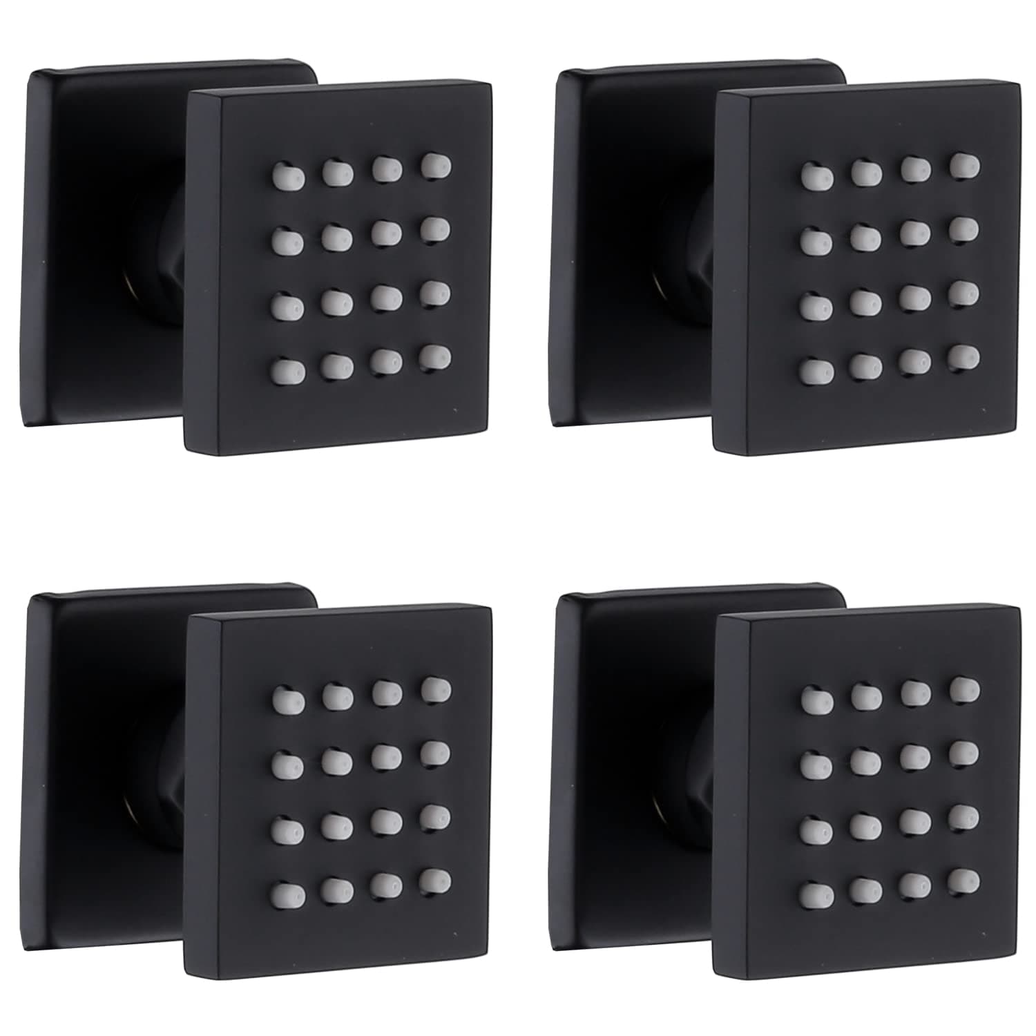 HOMEDEC2inch Brass Square Massage Shower Body Sprayer Jets,Oil Rubbed Bronz Matte Black