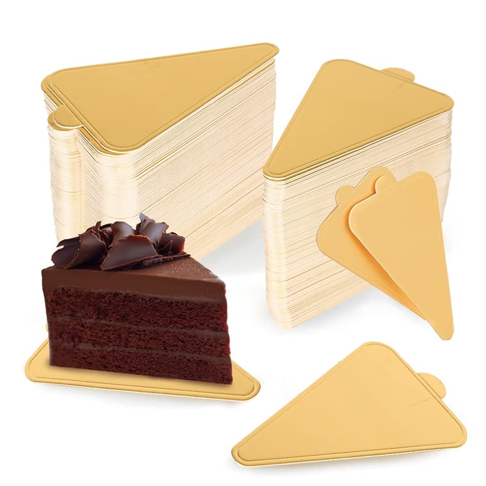 HansGo 100 PCS Mini Triangle Golden Cardboard Cake Bases Cake Circle