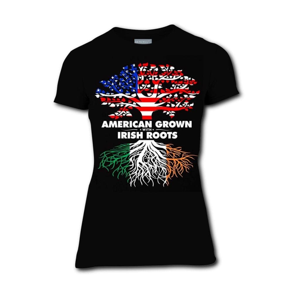 Women's Girl's Casual Graphics American Grown Irish Roots 3D Printed T-Shirts Short Sleeve Tops Tees L