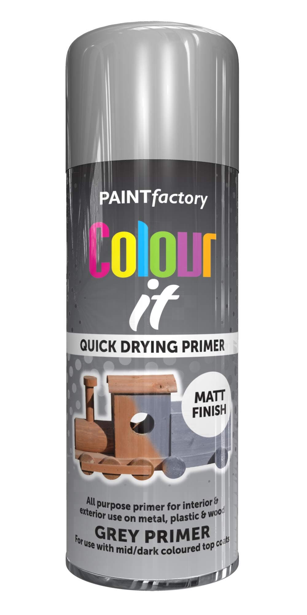 All Purpose Paint - Grey Primer 400 ml / 1737PR (RM2) - Professional Satin Finish Spray Wood Color Paint