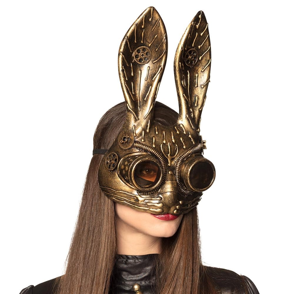 Boland 54538 - Steam Bunny Half Mask Steampunk Timepunk Rabbit Accessory Costume Carnival Theme Party