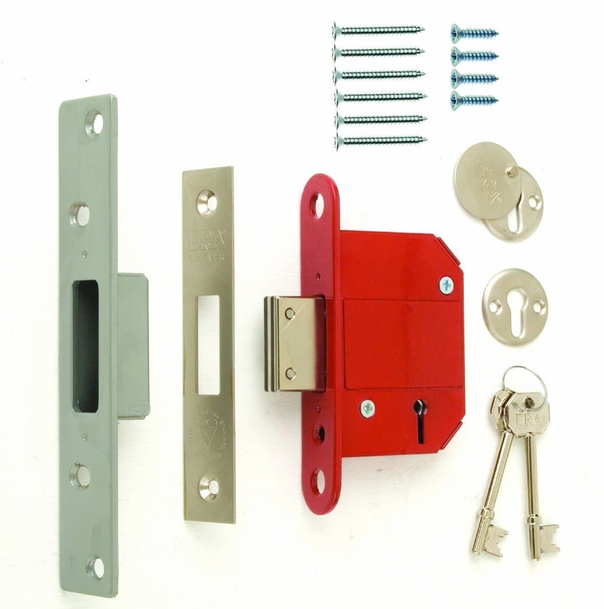 ERA Fortress BS 3621 2.5-inch/ 64mm 5 Lever Maximum Security Mortice Deadlock - Chrome Effect, Grey