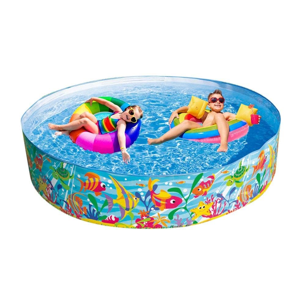 Portable Swimming Pool Hard Plastic Large Multi-Person Paddling Pool Water Fun Kiddie Pools for Home Courtyard Summer Swimming Party(Styles are Shipped Randomly)