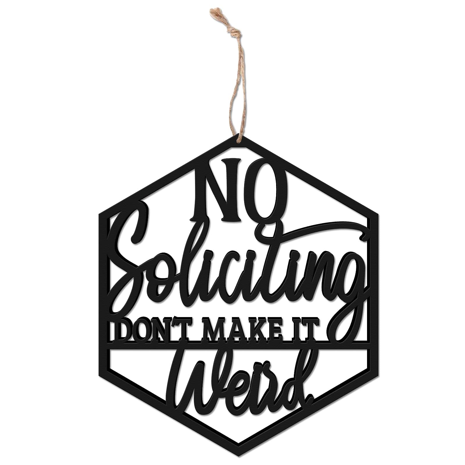 Zingoetrie No Soliciting Don't Make It Weird Front Door Sign No Solicitation Door Decorations Do Not Disturb Wooden Hanger Farmhouse Porch Decor