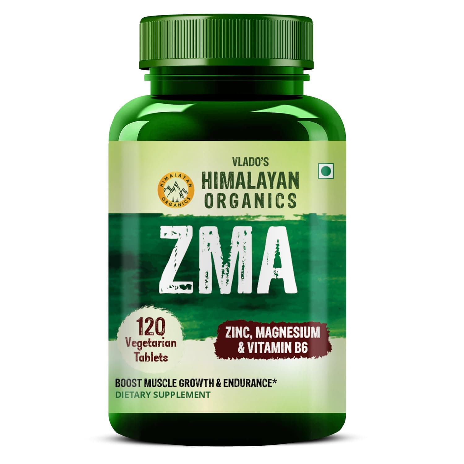 HIMALAYAN ORGANICS ZMA (Zinc Magnesium Aspartate & Vitamin B6) For Men And Women | Boost Muscle And Bone Strength | Improve Sleep Quality - 120 Vegetarian Tablets