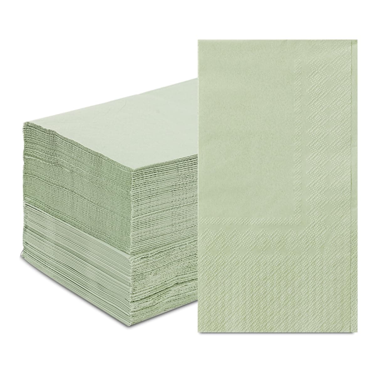 100PCS Disposable Sage Green Guest Napkins Paper Green Disposable Hand Towels Decorative Dinner Napkin Paper Disposable Hand Towels for Bathroom,Baby Shower,Wedding,Birthday,Party Supplies Table Decor