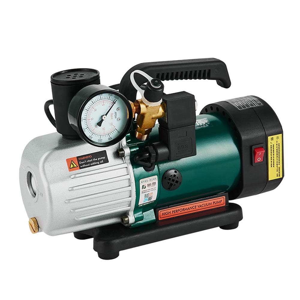 FUJIWARA Single Stage 1.8 CFM Rotary Vane 1/6 HP HVAC Refrigerant Small Vacuum Pump … (FUJ-PCV-2MSV)