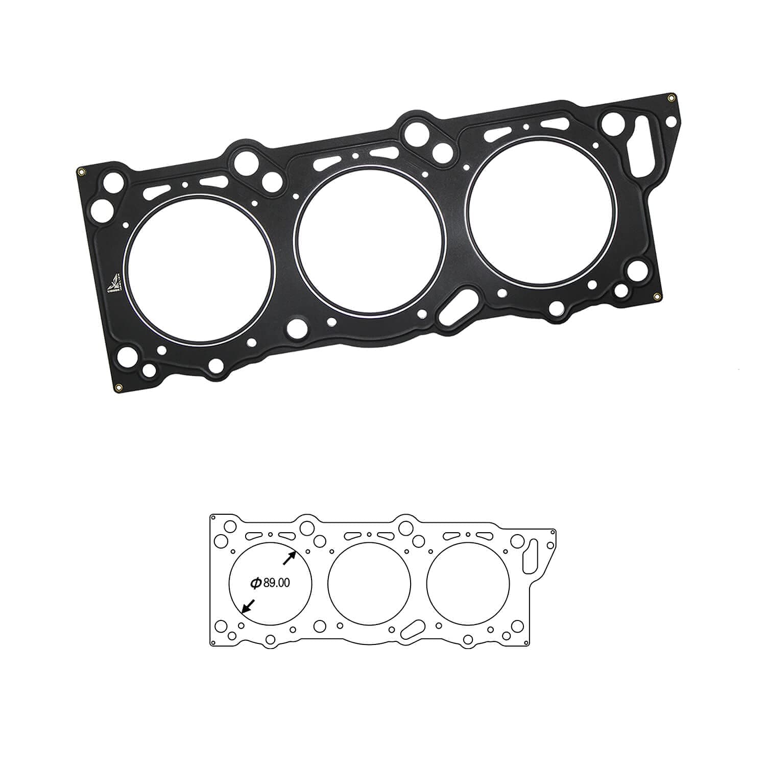 SIRUDA Cylinder Head Gasket for Nissan VG30DETT 300ZX(Ø89mm/3.5 in T:1.2mm/0.05in) OEM#11044-40P00