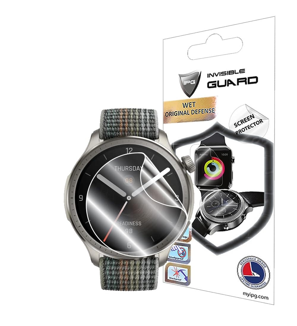 IPG for Amazfit Balance Smart Watch Hydrogel Screen Protector (4 Units) Invisible HD Clear Film Anti Scratch Guard-Smooth/Self-Healing/Bubble for Balance