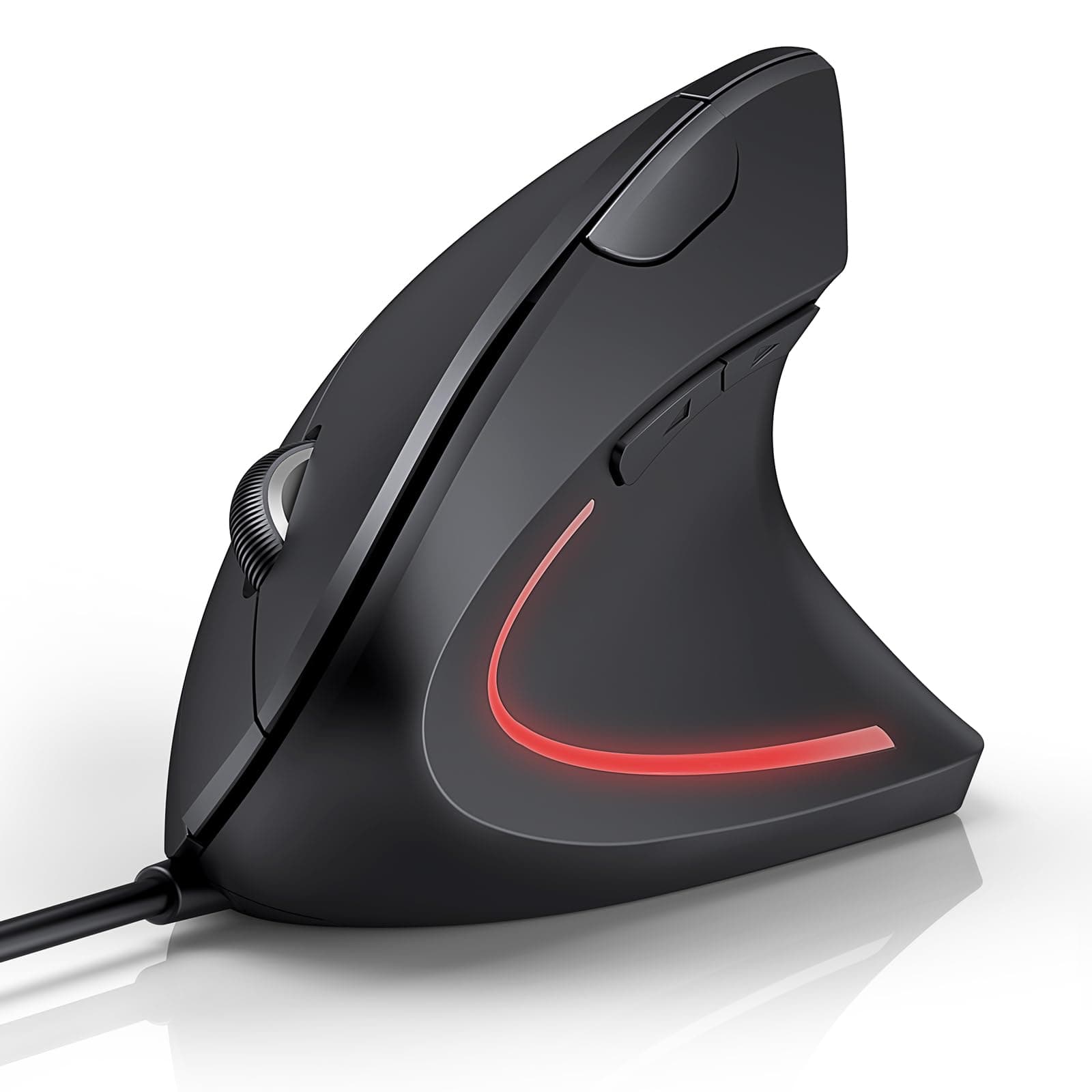 TECKNET Wired Mouse, 6400 DPI Ergonomic Mouse 6 Buttons Silent Mice 4 Adjustable DPI Vertical Mouse Compatible with Windows/Chrome/Laptop/Computer