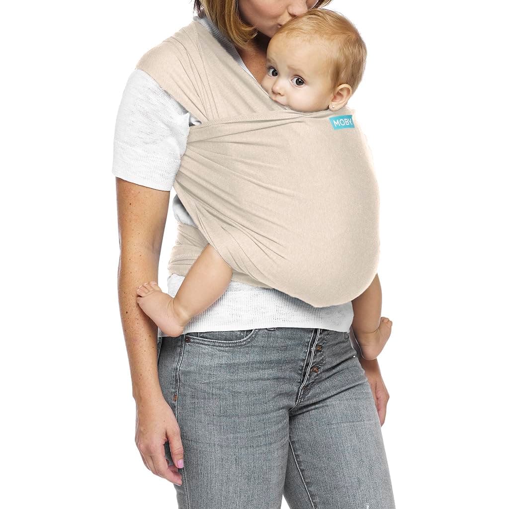 Baby Wrap Carrier Evolution by Petunia Pickle Bottom for Newborns to Toddlers (8-33lbs), Infant Sling Carrier, Hands Free Design, Adjustable for All Body Types (Almond)