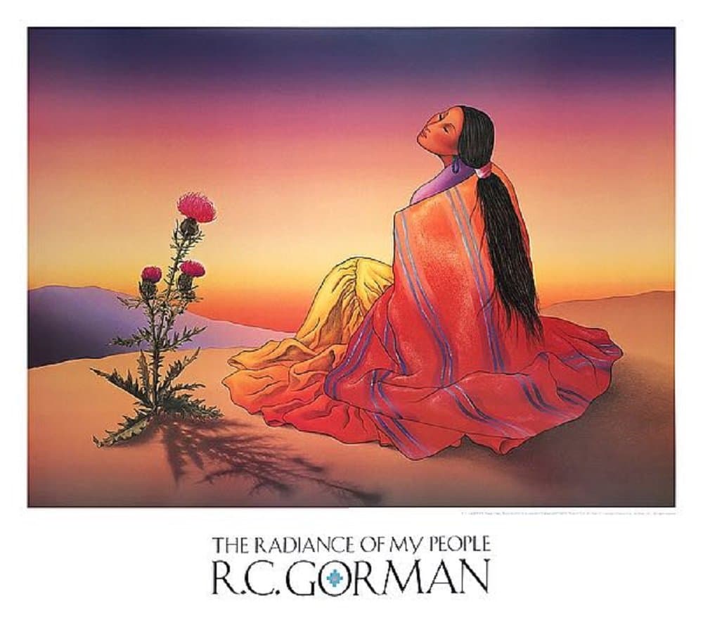 Navajo Dawn by R.C. Gorman Southwest Native American Indian Navajo Art Print Poster, Overall Size: 32x28.5, Image Size: 29.5x22.25