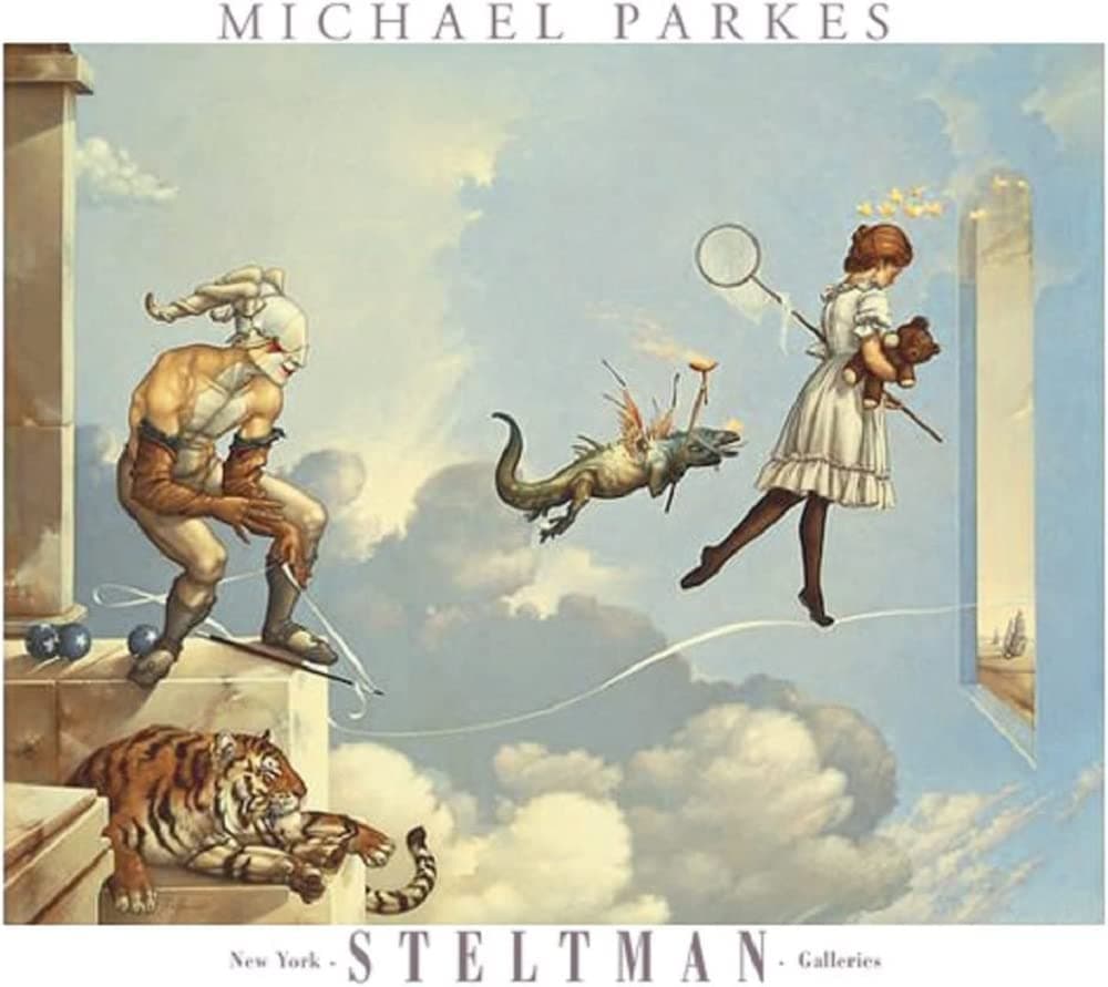 Picture Peddler Desert Dream Michael Parkes Fantasy Mystical Animals Print Poster Image Size is 29x23.5 Overall Size is 31.5x27.5 Inches