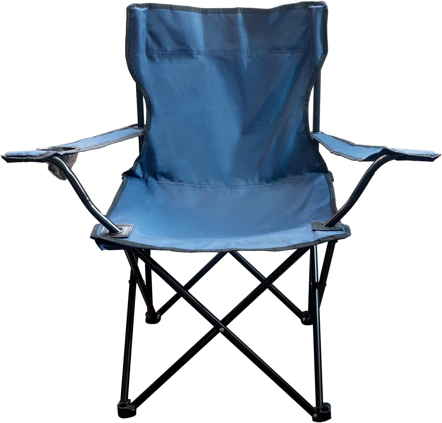 Outdoor Folding Chair with Armrest Camping Fishing Seat Portable Beach Camping Picnic Beach Outdoor Portable Camping Chair, 1 pack, LC-CHAIR01-BL-2