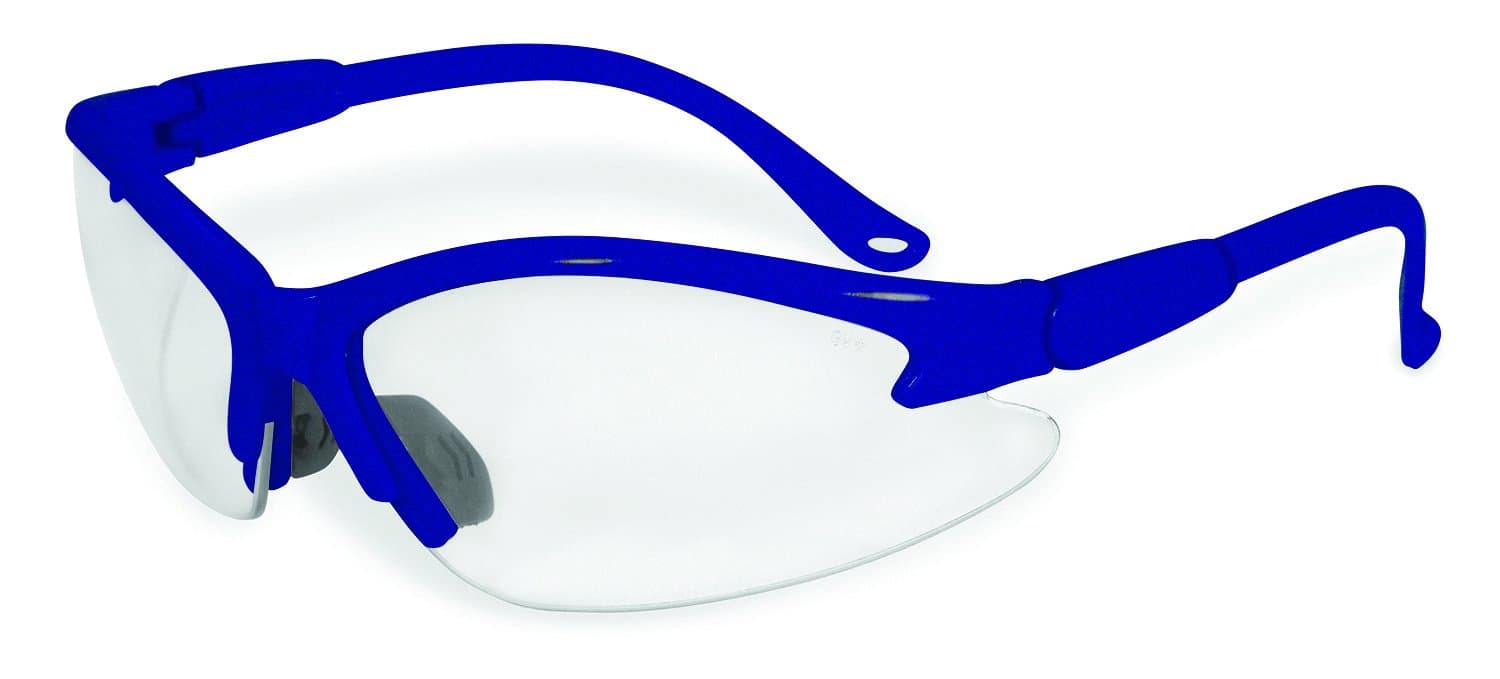 SSP Eyewear Safety Glasses with Blue Frames & Clear Anti-Fog Shatterproof Lenses, COLUMBIA BLU CL A/F,Clear Af - Blue