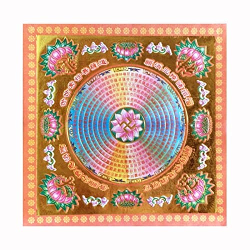 80pcs Incense Paper/ Joss Paper High Grade Colorful with Gold Foil (Size Small) for Ancestor Praying 7.5 Inches X 7.5 Inches (Orange)