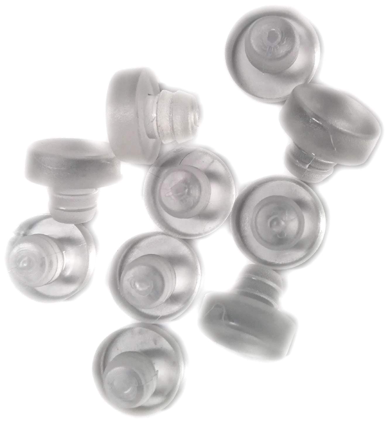 Glass Top Table Bumpers with Stem,Glass Top Rubber Grippers Clear,Glass Table Top Spacers for Patio Table.Soft Steam Bumpers for Glass Table Top.Suitable for 1/4Inch Hole,15Count.