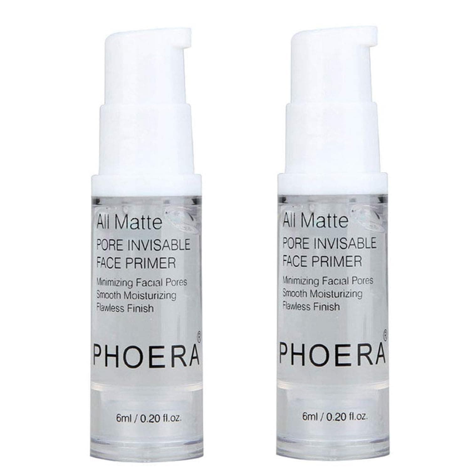 2Pcs Makeup Primer For PHOERA All Matte Oil Free Full Coverage Foundation Base Long Lasting Hydrating Smoothing Moisturizing Makeup Base Matte Face Foundation Primer (#2pcs 6ml)