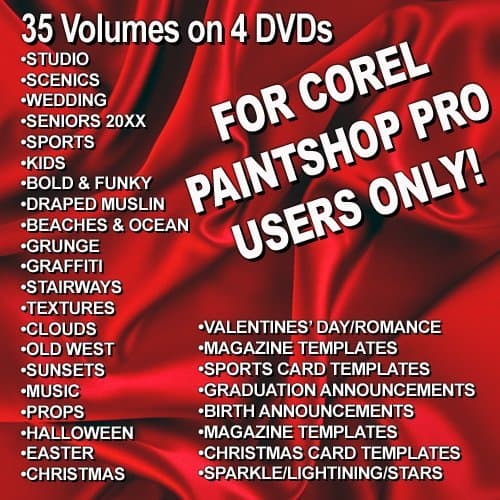 Professional Digital Photo Backgrounds & Frame Templates Optimized for Corel PaintShop Pro X3 Thru X9 & 2020