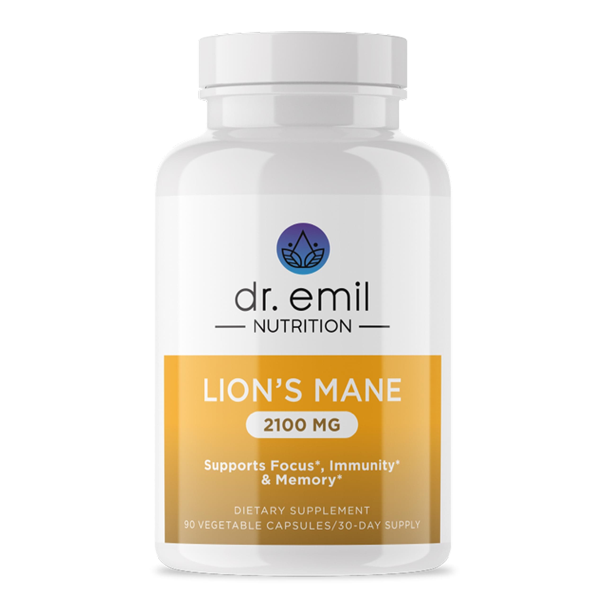 2100mg Organic Lions Mane Supplement Capsules - Focus, Mental Clarity & Cognition - Nootropic Lion's Mane Mushroom Supplement with Organic Lions Mane