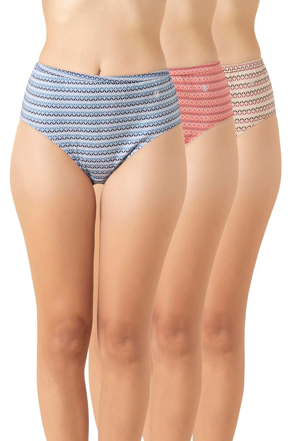 Women’s 100% Cotton Hipster Panty – Pack of 3 | Everyday Panty | Anti‑Bacterial Tech | Keeps you dry and Fresh | Sweat Absorbent | Inner Elastic | No‑Marks Waistband | Printed | (Assorted Elevated prints) Style 11102