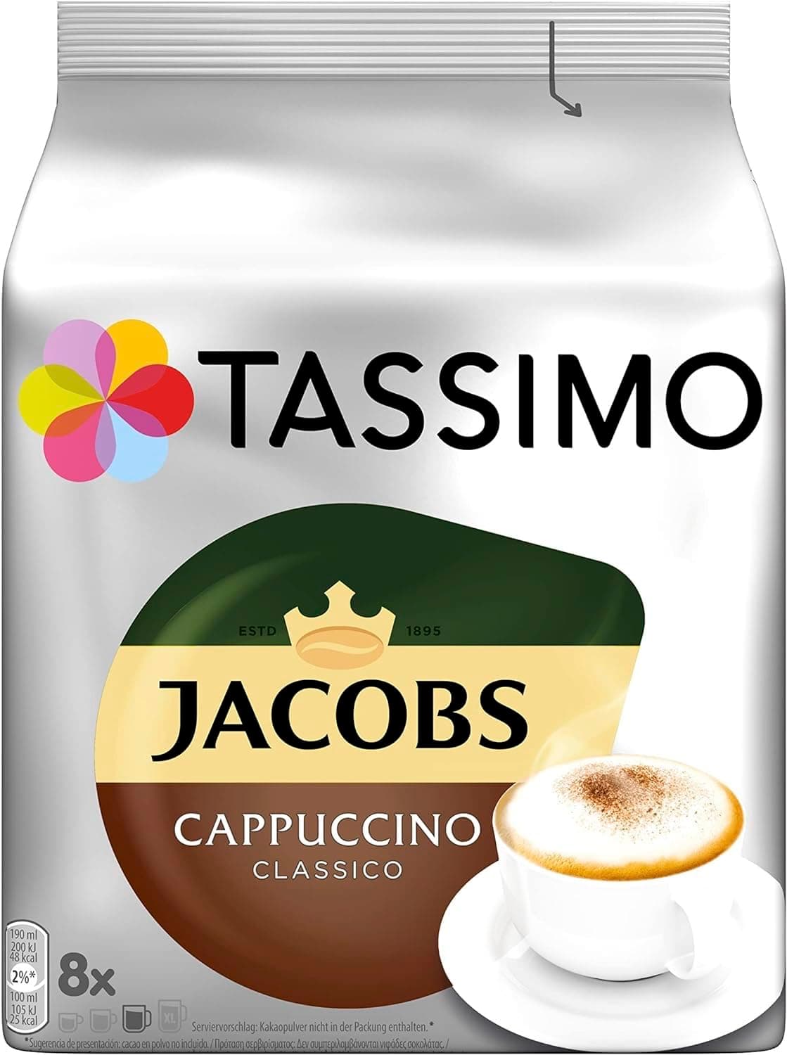 TassimoGERMAN Jacobs Cappuccino Classico- Pack of 1-Imported-Now shipping from USA