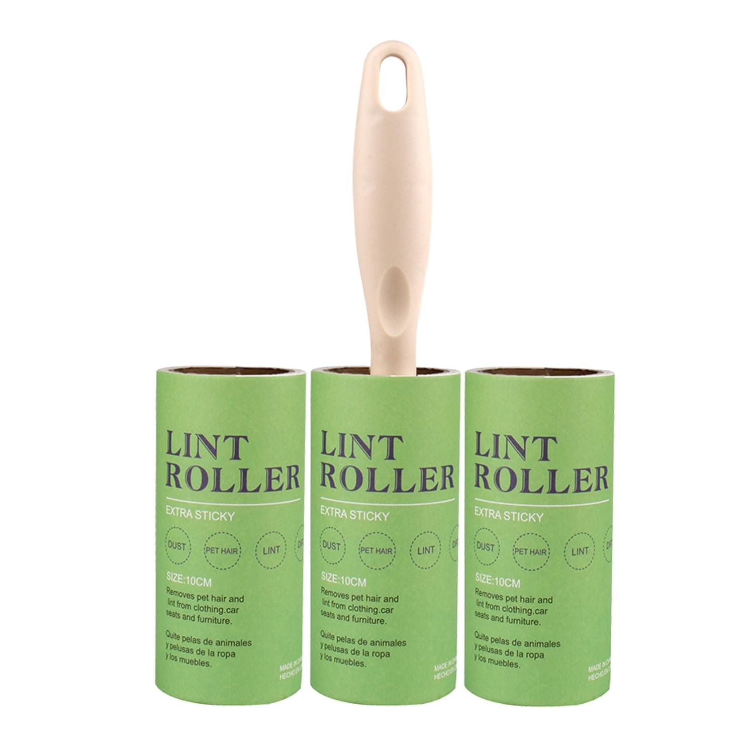 House of Quirk Lint Rollers Brush Reusable Sticky Picker Cleaner Roller Easy-Tear Sheets Travel Pet Hair Lint Roller 10cm Sheet Set of 3 Rolls 180 Sheets, 60 Sheets Each roll Lint Roller Remover.